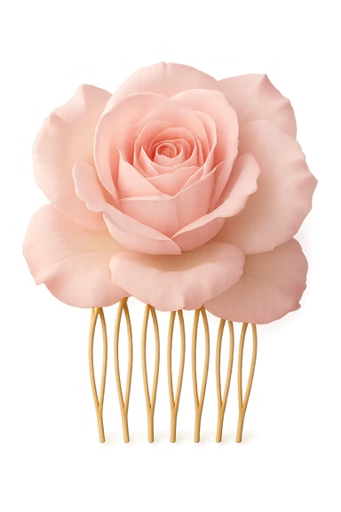 pink rose hair comb, soft and dreamy sticker