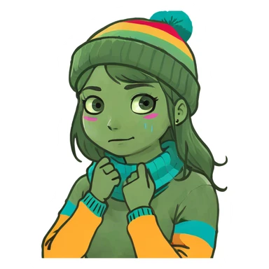 arms crossed holding neck crying girl sticker