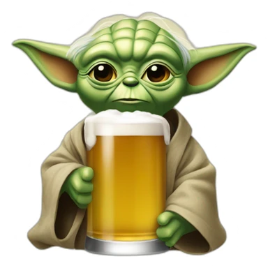 Yoda boit une bière sticker