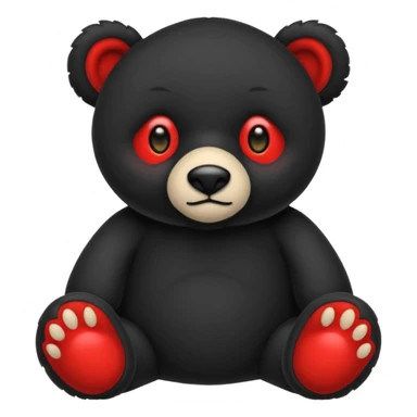 Un osos de peluche negro y que los ojos sean X rojas sticker