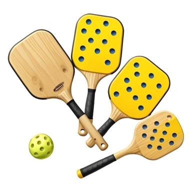 Set of pickleball paddles and ball sticker