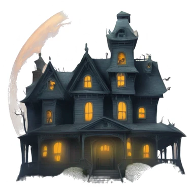 Haunted House Moon in Background sticker