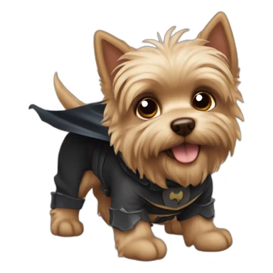 Dog male puppie Yorkshire with Batman Costume sticker