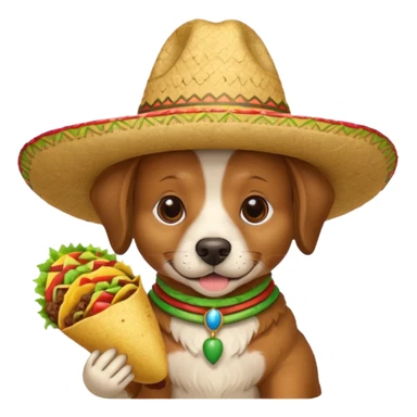 A Italian dog with sombrero and taco sticker
