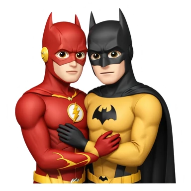 Batman and The Flash in love sticker