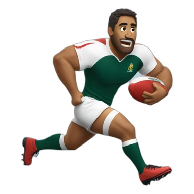 Rugbyman en action sticker