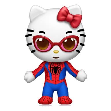 Hello kitty in a spiderman costume  sticker