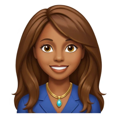 Deborah Cox with long brown hair sticker