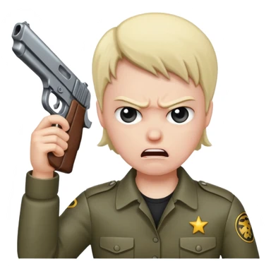 create a emoji where a mad/sad person is holding a gun to their head sticker
