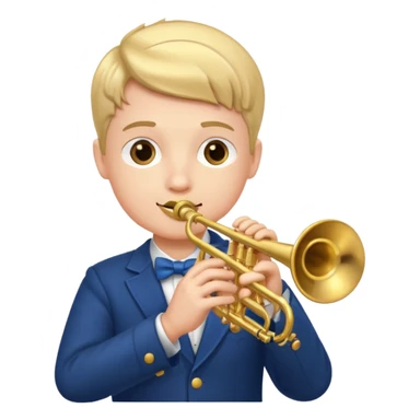Boy playing trumpet sticker