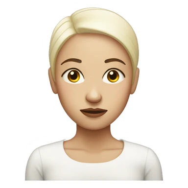 very very sad bald woman with light skin sticker