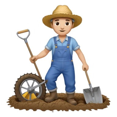 man plowing a field sticker
