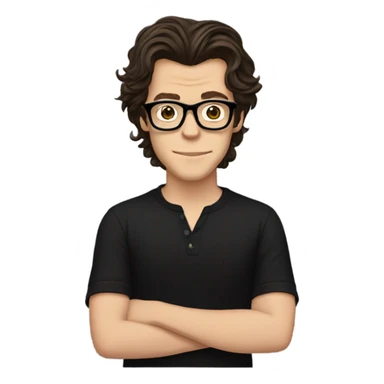 harry styles wearing glasses with a black shirt  sticker