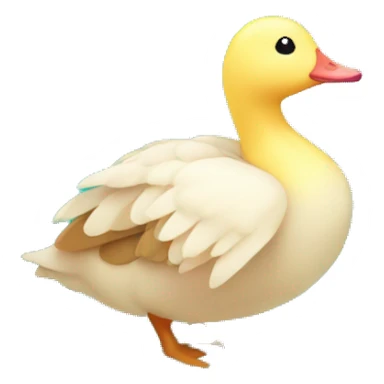 Kawaii colorful baby goose in a nature globe sticker