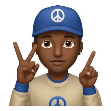 Hiphopper with baseball cap doing a peace sign with his fingers sticker
