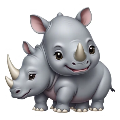 cute disney-style baby rhino sticker
