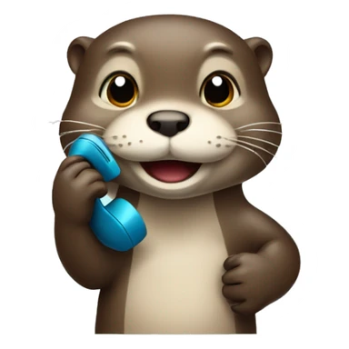 Otter talking on a phone sticker