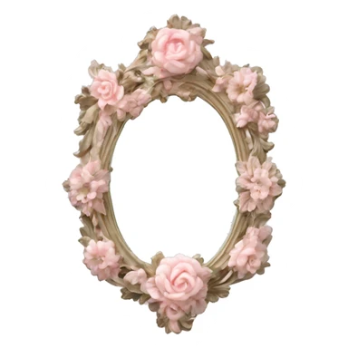 vintage rococo light pink dainty floral mirror sticker