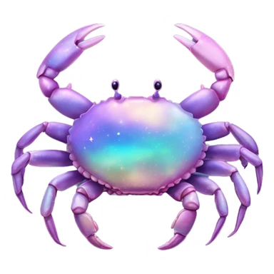 Realistic iridescent opalescent Celestial cancer Crab water dreamy astrology moon stars starry sticker