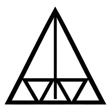 2D triangle with squares stacking up inside to demonstrate a social hierarchy (all black and white) sticker