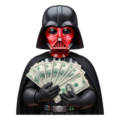 darth vader doing a money spread sticker