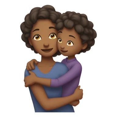 Mom hugging daughter sticker