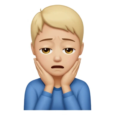 Sobbing face with hands on neck sticker