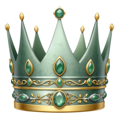 silver feminine crown with moss agate sticker