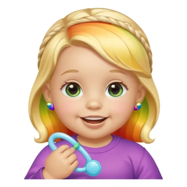 a rainbow skin baby girl with pacifier sticker