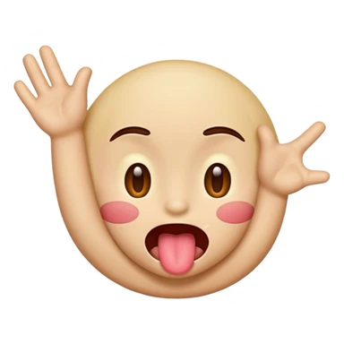 emoji with tongue out and hands to side of face sticker