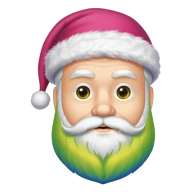 Un père noël avec une barbe jaune, verte, bleu et rose sticker