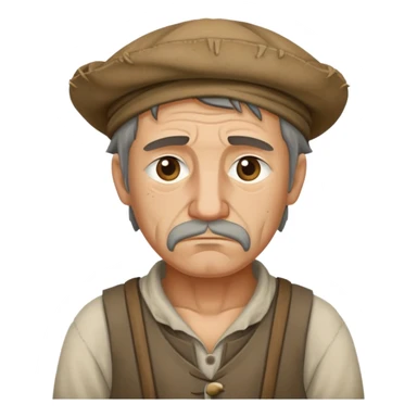 Peasant man sad sticker