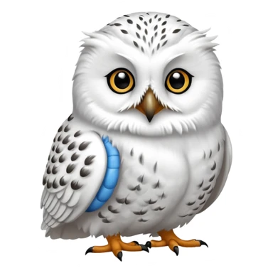 White Snowy Arctic Collared Lemming-Snowy-Owl-hybrid, full body sticker