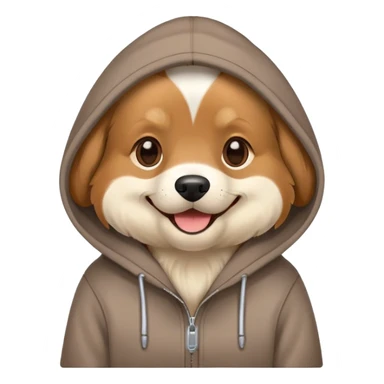 Dog wearing a hoodi sticker