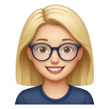 happy girl with glasses indoors sticker