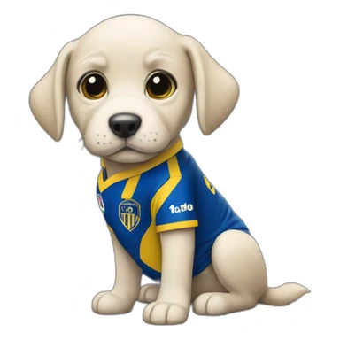 Puppy with a boca juniors shirt without sponsor and without number sticker