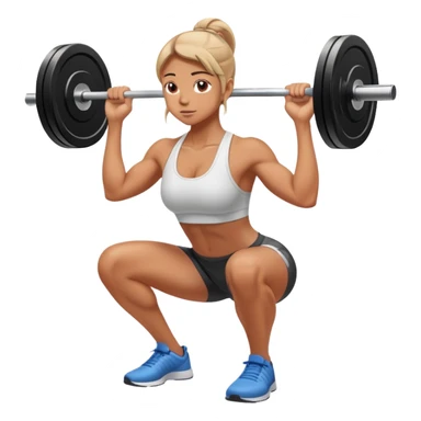 Person with perfect posture doing a squat at the gym sticker
