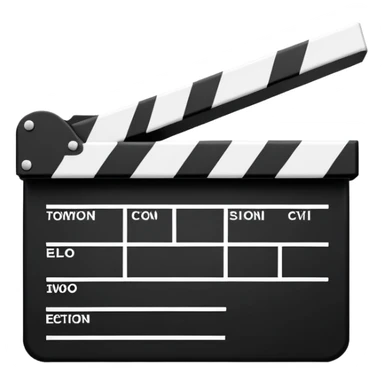 extremely minimalist movie clapper, just two rectangles with a single diagonal line, black and white only sticker