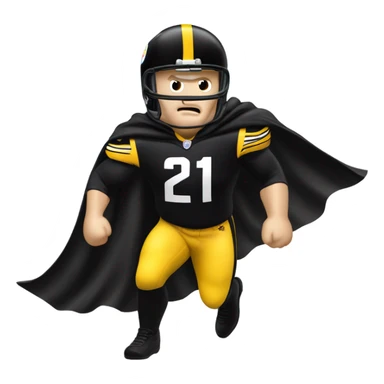 Terry Bradshaw Pittsburgh Steelers player in helmet and uniform with black cape. sticker