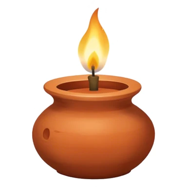 candle in a vessel terracotta color  sticker