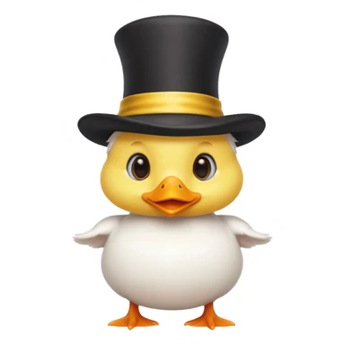 white baby duck with magician hat
 sticker