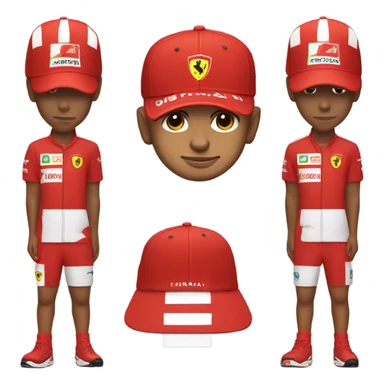Lewis Hamilton in Ferrari merch sticker