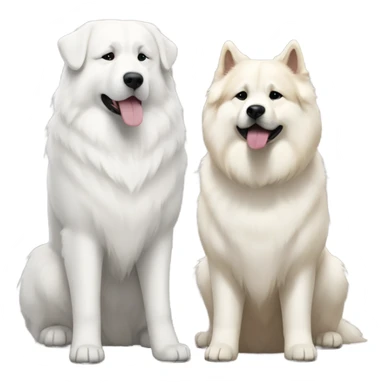 Great Pyrenees and big Akita standing next to each other sticker