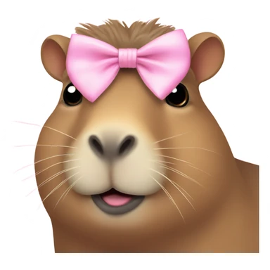 capybara with light pink bow in hair sticker