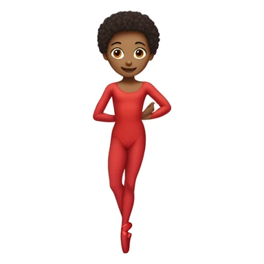gender-neutral ballet dancer wearing a red unitard no tutu no skirt sticker