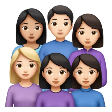 Friendship - relationship of mutual affection between people -  girls and a boy of various races with at least one asian girl. Show their necks, and shoulders please sticker