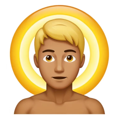 A man with no shirt and oura surrounding him like goku sticker