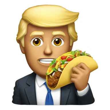 Donald Trump eating a taco sticker
