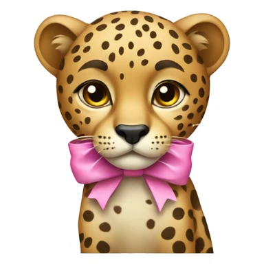 Cheetah with a pink bow  sticker