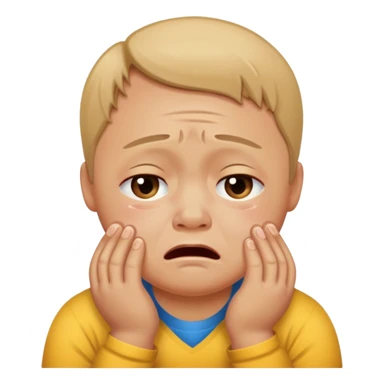 Crea un emoji de una persona con síndrome de Danw llorando sticker